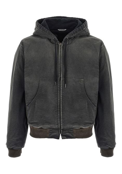 giacca con cappuccio uomo nera AURALEE | A25AB02CDFADED BLACK